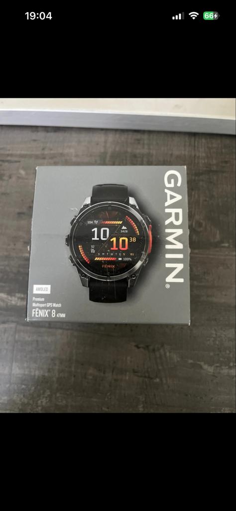 Garmin Fenix 8 47mm AMOLED Premium Multisport GPS Horloge, Sieraden, Tassen en Uiterlijk, Sporthorloges, Afstand, Zwart, Nieuw