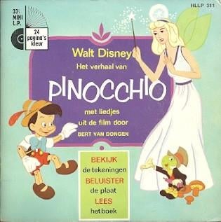 Single (1968) : Walt Disney - Pinocchio, Ophalen of Verzenden, Gebruikt, Verhaal of Sprookje, 6 tot 9 jaar