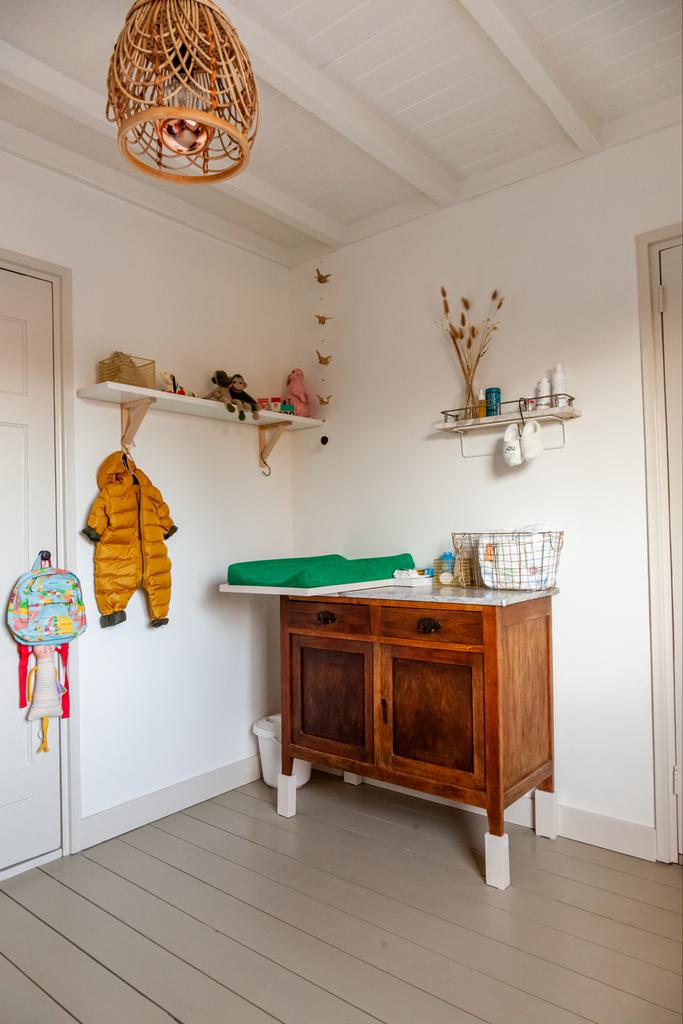 Antiek eikenhout baby commode / waskast vintage kast marmer, Ophalen, Gebruikt, Kast, 50 tot 70 cm