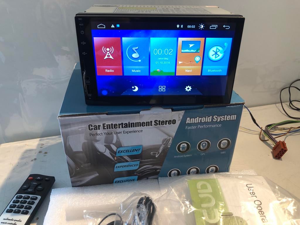 NIEUW UNIVERSELE ANDROID RADIO NAVIGATIE BLUETOOTH USB 2 DIN, Ophalen of Verzenden, Nieuw