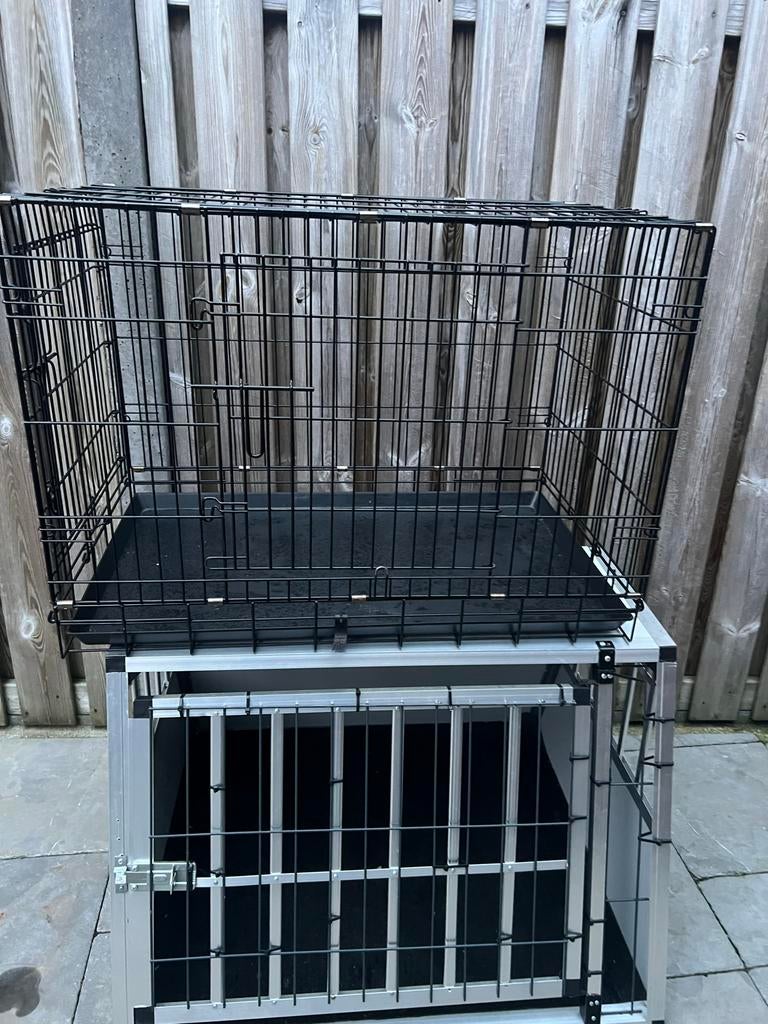 Zwarte hondenbench, Dieren en Toebehoren, Hondenbenches, Ophalen, Gebruikt