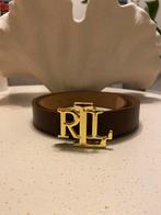 Ralph Lauren Riem Bruin 110cm met Gouden RL Gesp, Kleding | Dames, Riemen en Ceinturen, Ophalen of Verzenden, Gedragen, Bruin