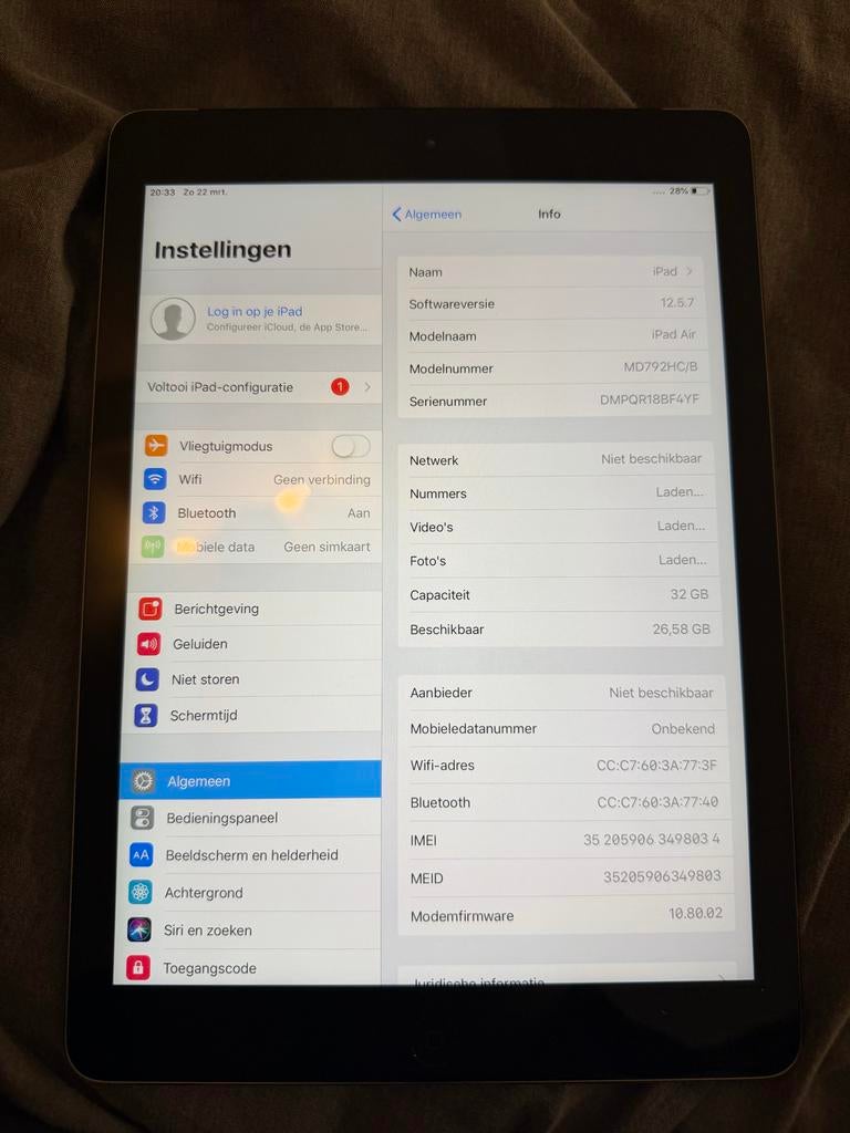 iPad Air 32GB - Zilver/Grijs, Computers en Software, Apple iPads, Gebruikt, 32 GB, Apple iPad Air, Wi-Fi