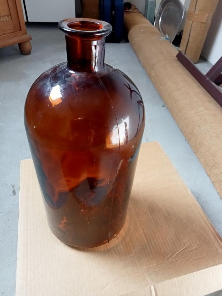 Apothekers fles, Ophalen of Verzenden, Overige kleuren, Glas, Minder dan 50 cm