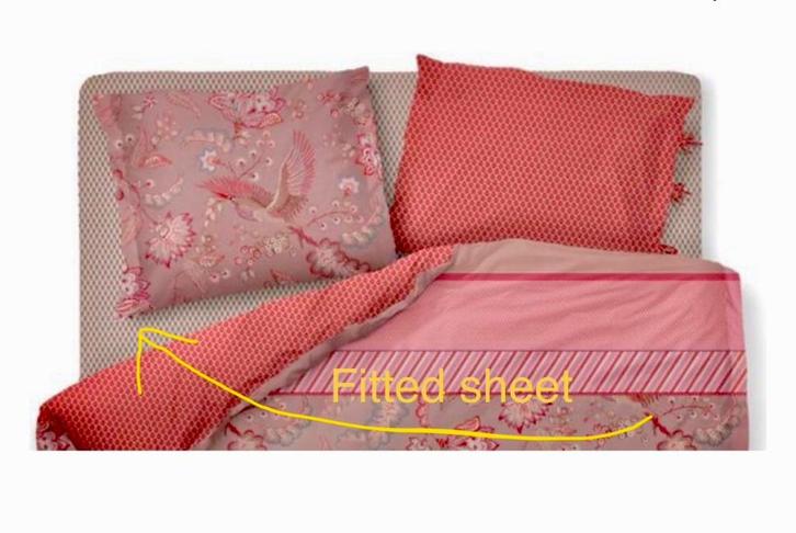 Pip Studio hoeslaken, 140 cm bij 200, Marquise Pink, Huis en Inrichting, Slaapkamer | Beddengoed, Zo goed als nieuw, Hoeslaken of Sloop