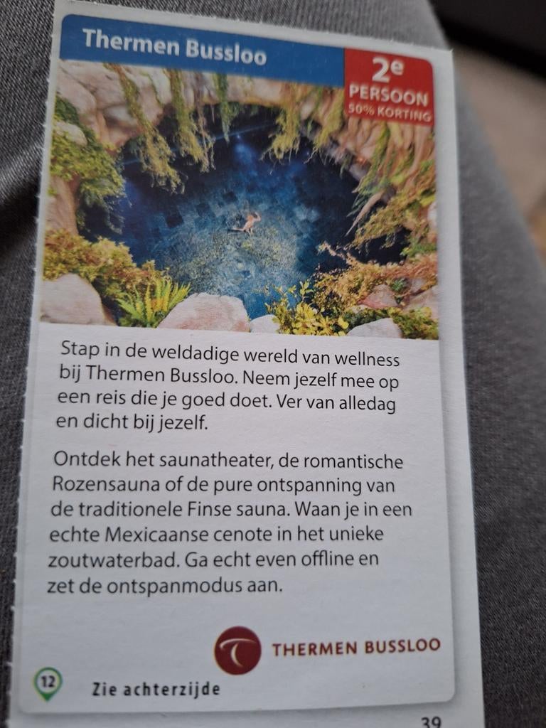 Thermen Bussloo Voorst 2e pers 50% korting, Twee personen, Kortingsbon, Spa of Sauna
