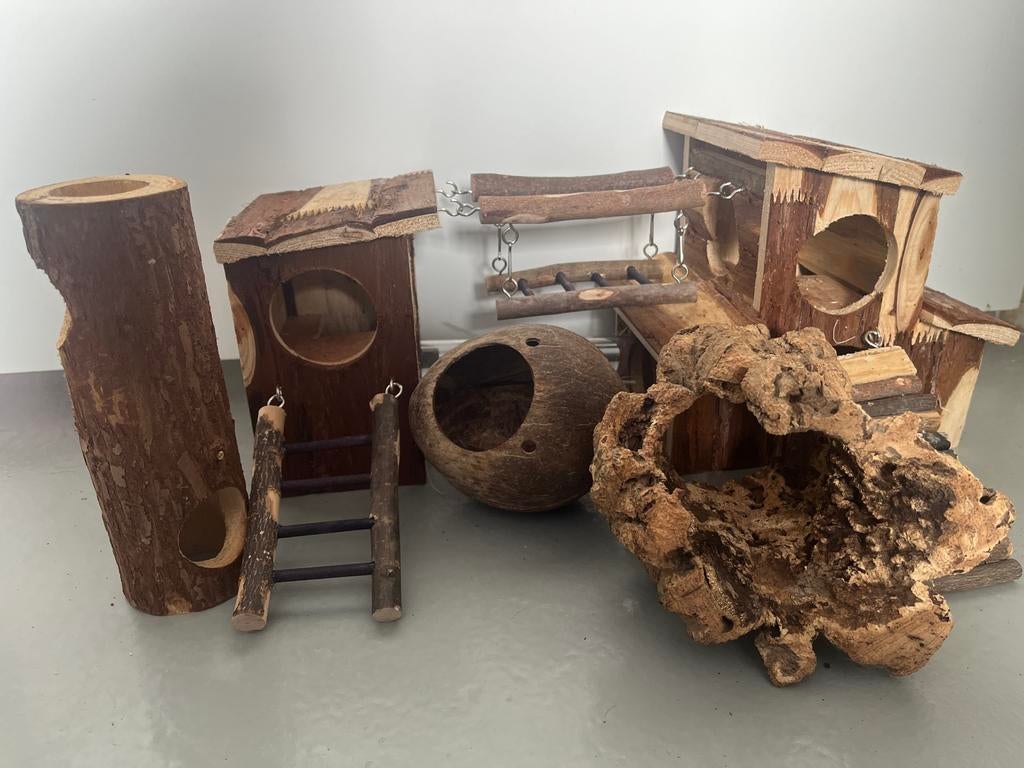 Muizen of hamster tunnel, huis, kokosnoot en kurk, Dieren en Toebehoren, Ophalen