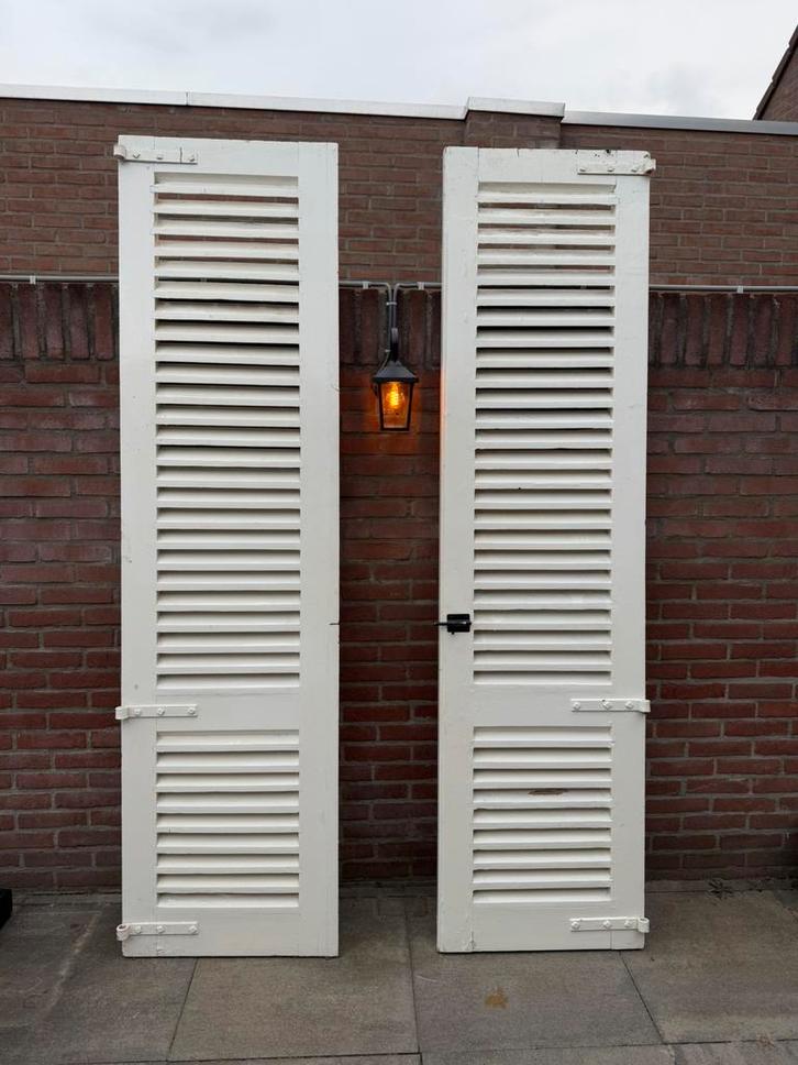 Louvre luiken, brocante decoratie, shutters, antieke panelen, Huis en Inrichting, Woonaccessoires | Kamerschermen, Gebruikt, Ophalen