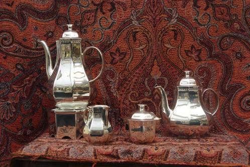 Verzilverd servies ( Antiek, Antiek en Kunst, Antiek | Servies compleet, Ophalen of Verzenden