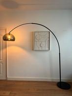 Zwarte Booglamp met Grijze Kap, Huis en Inrichting, Lampen | Vloerlampen, Ophalen, Zo goed als nieuw, Metaal, 150 tot 200 cm
