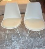 Witte stoelen JYSK, Huis en Inrichting, Stoelen, Ophalen, Twee, Wit, Zo goed als nieuw