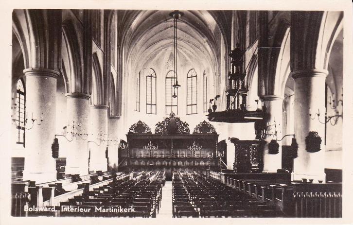 00914 Bolsward - Interieur Martinikerk, Verzamelen, Ansichtkaarten | Nederland, Ongelopen, Friesland, 1940 tot 1960, Verzenden