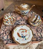Antiek theeservies 4 kop en schotels,6 gebakbordjes,theepot, Antiek en Kunst, Verzenden