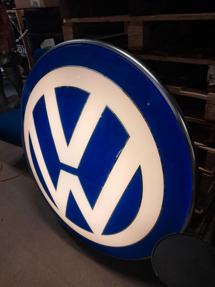 Grote en mooie 113cm VW lichtbak met Aluminium rand werkend., Verzamelen, Merken en Reclamevoorwerpen, Gebruikt, Lichtbak of (neon) lamp