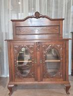 eikenhout thee-buffet-vitrine kastje, Antiek en Kunst, Ophalen of Verzenden