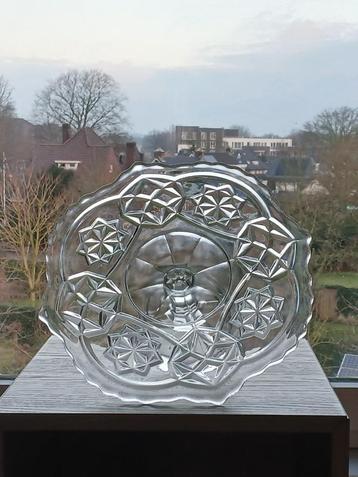 Taartschaal Kristalglas Vintage beschikbaar voor biedingen