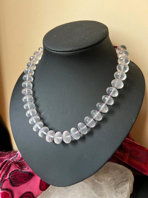 Rozenkwarts robijn facet liefde geluk beschermt magie uniek, Sieraden, Tassen en Uiterlijk, Kettingen, Nieuw, Steen of Mineraal