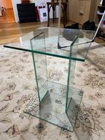 Glazen bijzettafel, zware kwaliteit., Ophalen, Minder dan 45 cm, Minder dan 55 cm, Vierkant