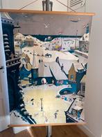 Vintage Schoolkaart Winter vd Hulst jr.Winterlandschap, Antiek en Kunst, Antiek | Schoolplaten, Ophalen of Verzenden, Stad- en Dorpsgezichten