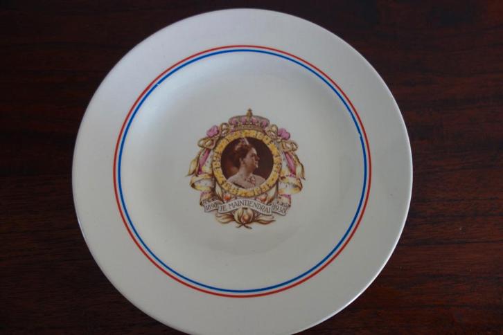 Wilhelmina bord 40 jaar regerings jubileum, Verzamelen, Koninklijk Huis en Royalty, Nieuw, Servies, Nederland, Ophalen of Verzenden