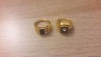 2x RVS goudkleurige pinkring – maat 18 & 19, Sieraden, Tassen en Uiterlijk, Ringen, 18 tot 19, IJzer of Staal, Heer, Nieuw