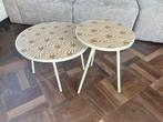 Beige Salontafels - Set van 2, Ophalen, Minder dan 55 cm, Rond, Zo goed als nieuw