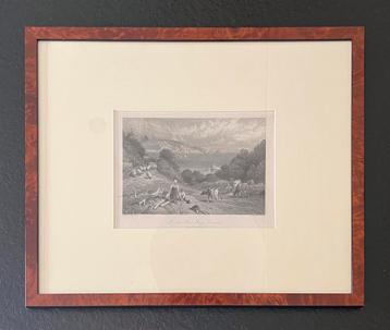 6x Etsen / gravures Engelse landschappen 18e/19e eeuw beschikbaar voor biedingen