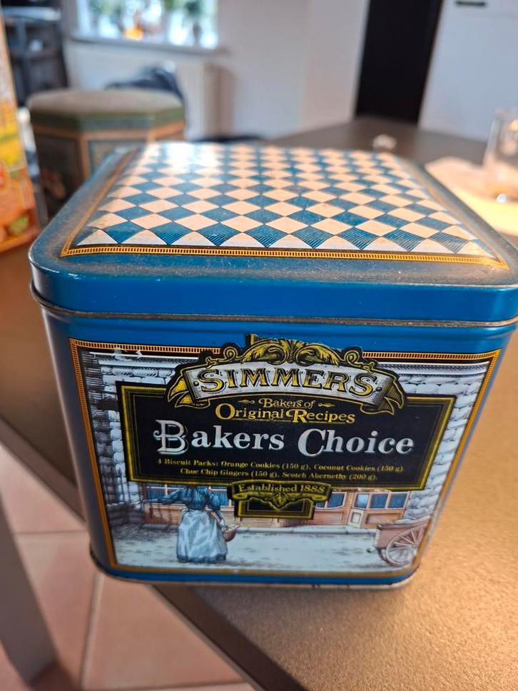 Vintage Simmers Koektrommel, Verzamelen, Blikken, Gebruikt, Ophalen of Verzenden