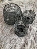 Set van 3 Vis Net Windlichtjes, Huis en Inrichting, Woonaccessoires | Kandelaars en Kaarsen, Zwart, Ophalen of Verzenden, Zo goed als nieuw