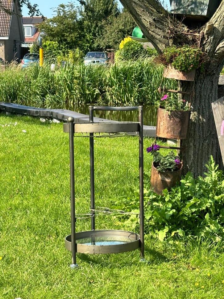 Gave luxe / industriële dranktrolley, Huis en Inrichting, Woonaccessoires | Wijnrekken, Gebruikt, 75 cm of meer, Metaal, 5 tot 15 flessen