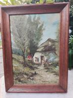 Oud schilderij W.v.Oordt - Boerderij, Antiek en Kunst, Kunst | Schilderijen | Klassiek, Ophalen