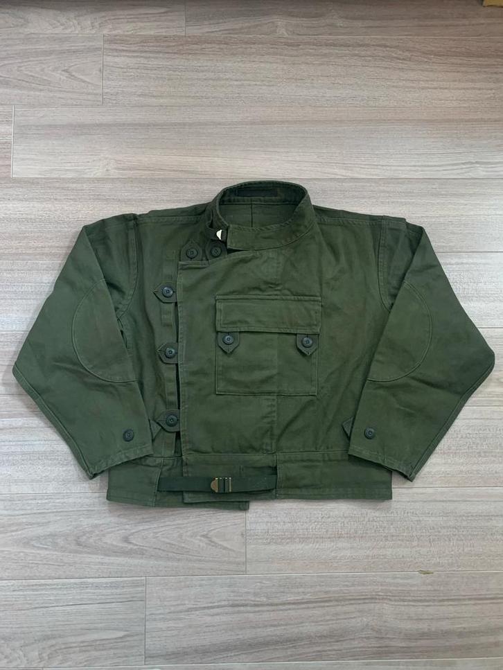 Groen Zweeds vintage leger motorjack, maat M, Kleding | Heren, Jassen | Winter, Zo goed als nieuw, Groen, Ophalen of Verzenden