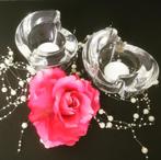 Kristallen wa inelichthouders 2 stuks € 7,50, Ophalen, Overige materialen, Wit, Zo goed als nieuw