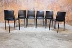 ZGANieuw 6 zwarte leren Bontempi Casa Linda design stoelen
