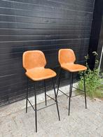 Set van twee barkrukken cognac nieuw, Huis en Inrichting, Barkrukken, 2 krukken, Ophalen of Verzenden, Nieuw