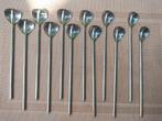12 stuks RVS Sorbetlepel en tegelijk rietje!! Merk: Esmeyer, Ophalen of Verzenden, Zo goed als nieuw, Rvs of Chroom