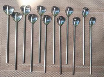 12 stuks RVS Sorbetlepel en tegelijk rietje!! Merk: Esmeyer beschikbaar voor biedingen