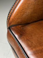 Schapenleren Wingback Fauteuil klassiek leder, Ophalen, Gebruikt, 75 tot 100 cm