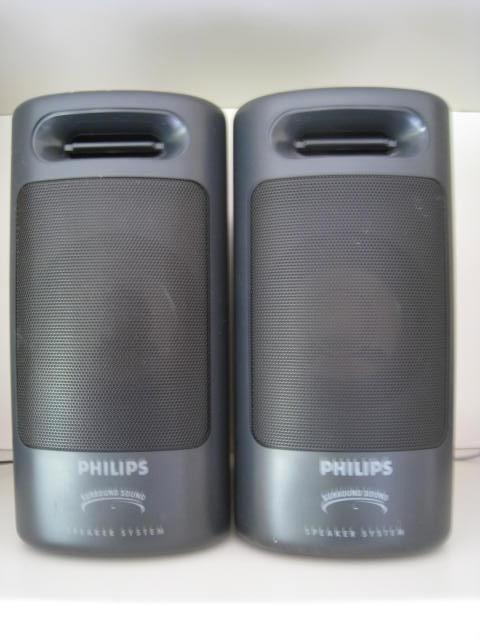 2 luidsprekers Philips, Surround Sound Speaker System., Audio, Tv en Foto, Luidsprekers, Refurbished, Front, Rear of Stereo speakers