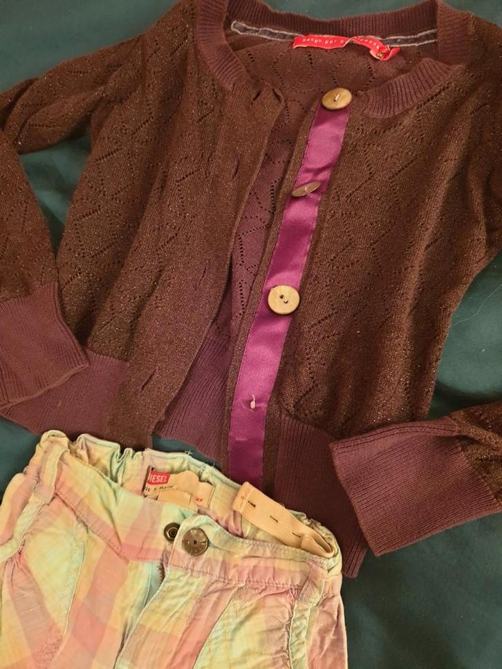 Bengh glitter vestje Diesel broek flair 110 116, Kinderen en Baby's, Kinderkleding | Maat 110, Gebruikt, Meisje, Broek, Ophalen of Verzenden
