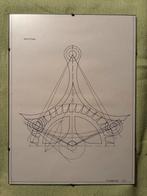 Vaktekening Brocotgang in wissellijst, Ophalen of Verzenden
