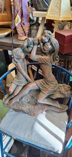 Vintage Beeld: Moeder met Kinderen, Antiek en Kunst, Kunst | Beelden en Houtsnijwerken, Ophalen of Verzenden