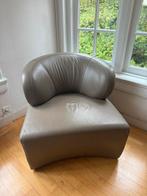 Leren Design Fauteuil – Modern Bruin Leer – Comfortabel, Ophalen, Gebruikt, 50 tot 75 cm, Leer