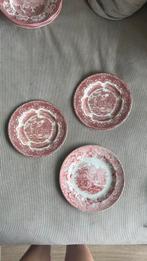 Diverse rode/roze Engelse ontbijtborden en soepkommen, Ophalen of Verzenden