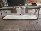 RVS aanrecht voor wandmontage, Huis en Inrichting, Ophalen, Gebruikt, 200 cm of meer, Minder dan 100 cm