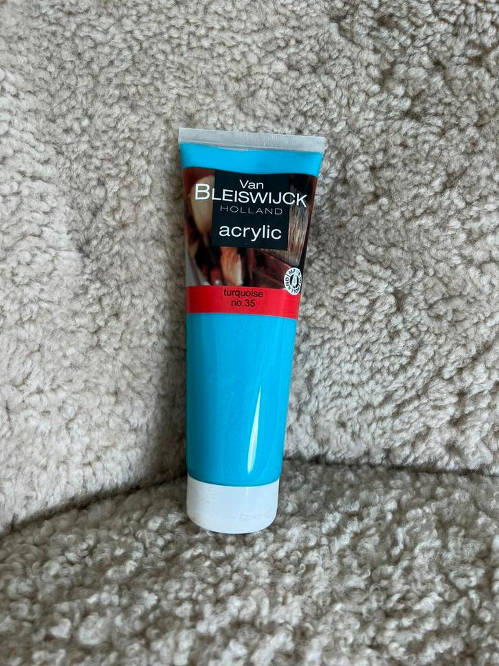 Van Bleiswijck acrylverf Turquoise no. 35., Hobby en Vrije tijd, Schilderen, Nieuw, Acrylverf, Verzenden