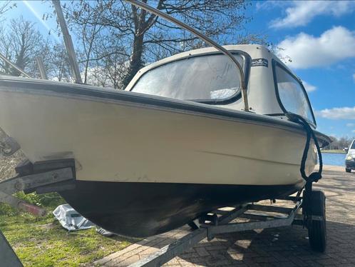 Placom kajuitboot 4 meter, Watersport en Boten, Sloepen, Gebruikt, Tot 10 pk, 3 tot 6 meter, Buitenboordmotor, Benzine, Polyester