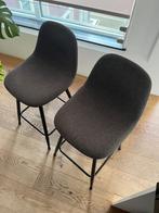 Set van 2 moderne antraciete barkrukken, Ophalen, Gebruikt, Met voetsteun, 60 tot 90 cm