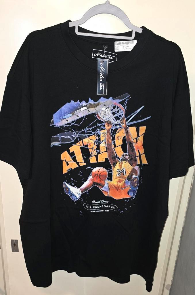 SHAQUILLE ONEAL BREAK DOWN THE BACKBOARDS T-SHIRT, Kleding | Heren, T-shirts, Nieuw, Overige maten, Zwart, Ophalen of Verzenden