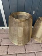 2 windlichten goud metaal, Huis en Inrichting, Woonaccessoires | Kandelaars en Kaarsen, Overige kleuren, 25 tot 50 cm, Ophalen of Verzenden